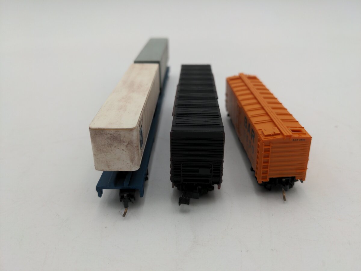 BevBel, Con-Cor And Micro-Trains N Scale Assorted Train Cars [3] EX/Box
