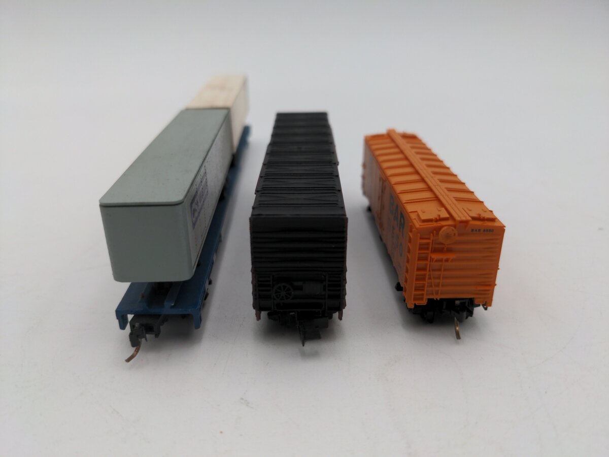 BevBel, Con-Cor And Micro-Trains N Scale Assorted Train Cars [3] EX/Box