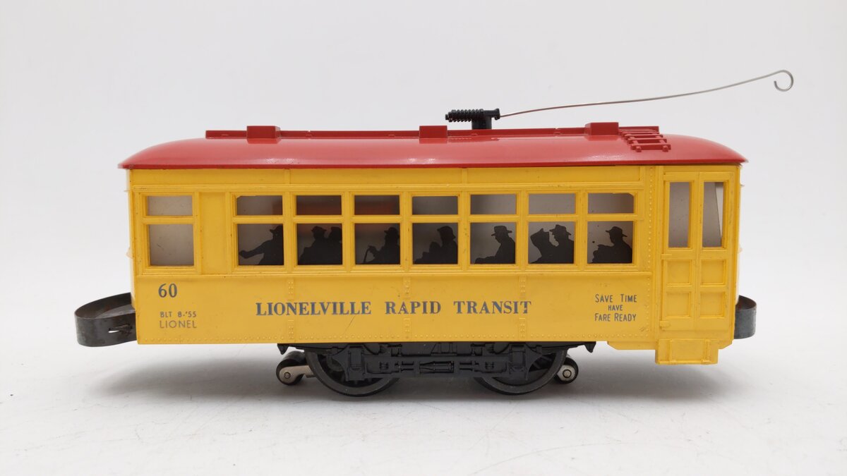 Lionel 60 Vintage O Lionelville Motorized Rapid Transit Trolley VG