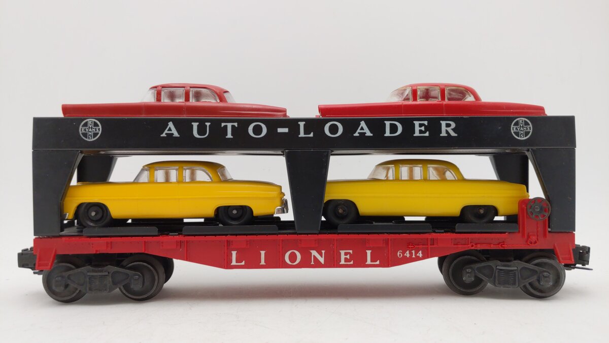 Lionel 6414 Vintage O Evans Autoloader with 4 Cars VG