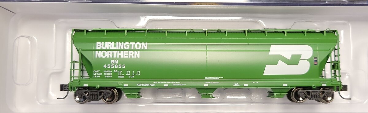 Athearn 6939 N Burlington Northern ACF 4600 3-Bay Covered Hopper #455855