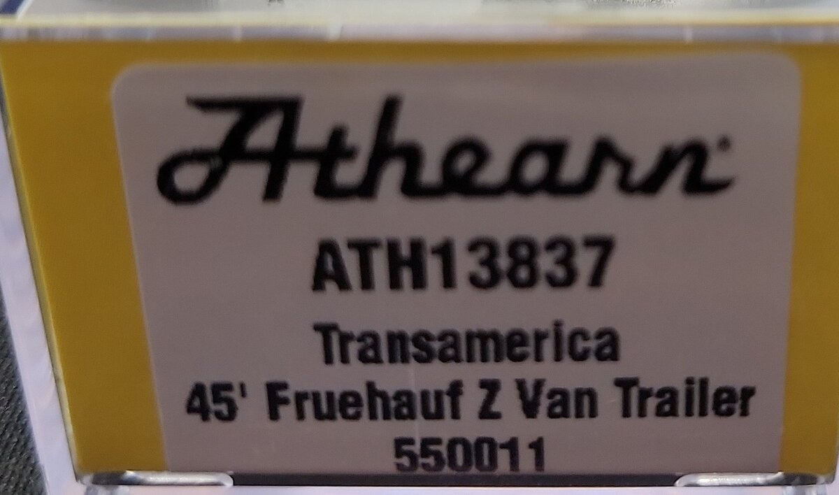 Athearn 13837 N TDSZ 45' Fruehauf Z-Van Trailer #550011 LN/Box