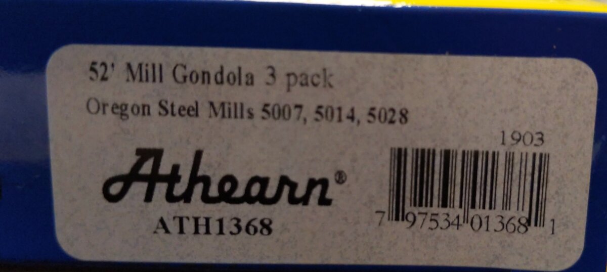 Athearn 1368 N 52' Oregon Steel Mill Gondola 3 Car Set #5007 #5014 #5028 LN/Box