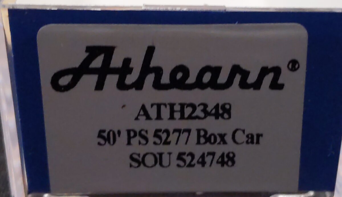 Athearn 2348 N Scale Southern 50' PS 5277 Boxcar # 524748 LN/Box