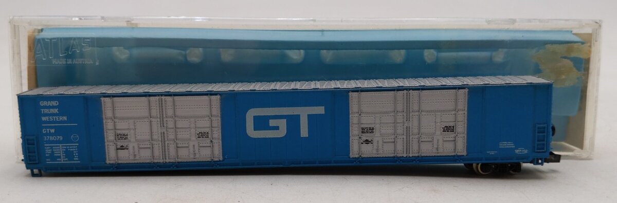 Atlas 3133 N Scale Grand Trunk Western Box Car # 378079 EX/Box