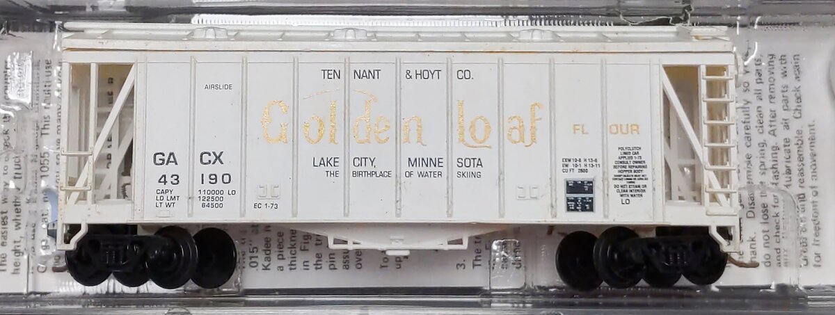 Atlas 38631 N Scale Golden Loaf GATX Airslide Hopper #43190 LN