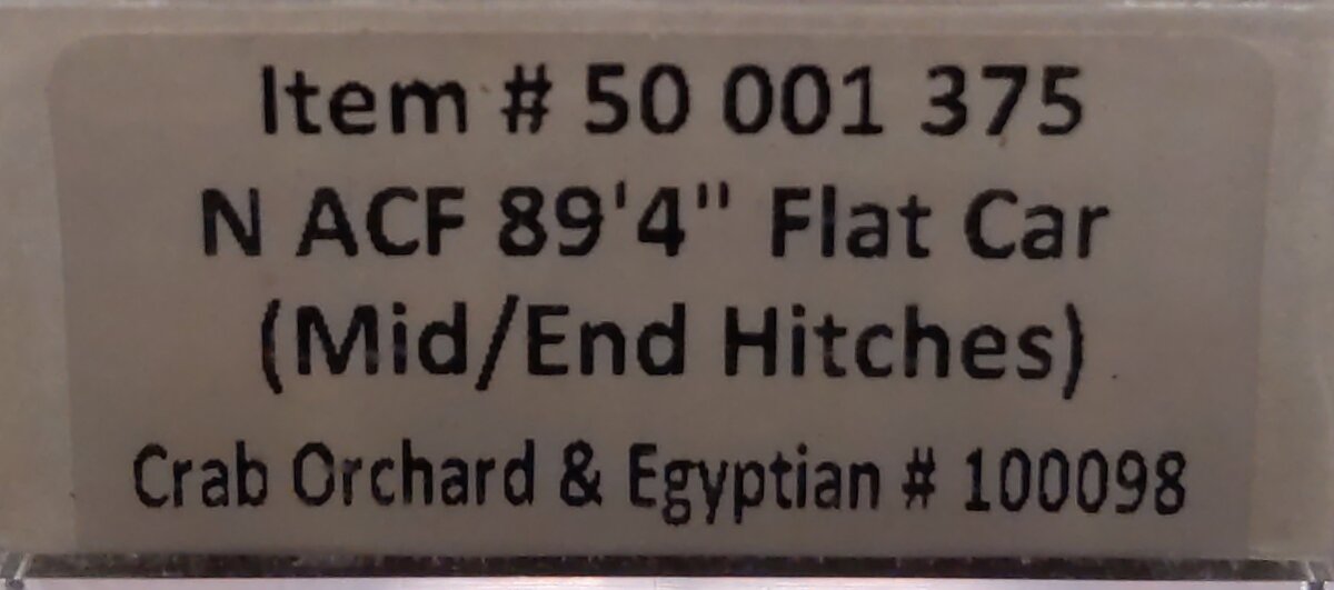 Atlas 50001375 Crab Orchard & Egyptian ACF 89' 4 Intermodal Flatcar #10098