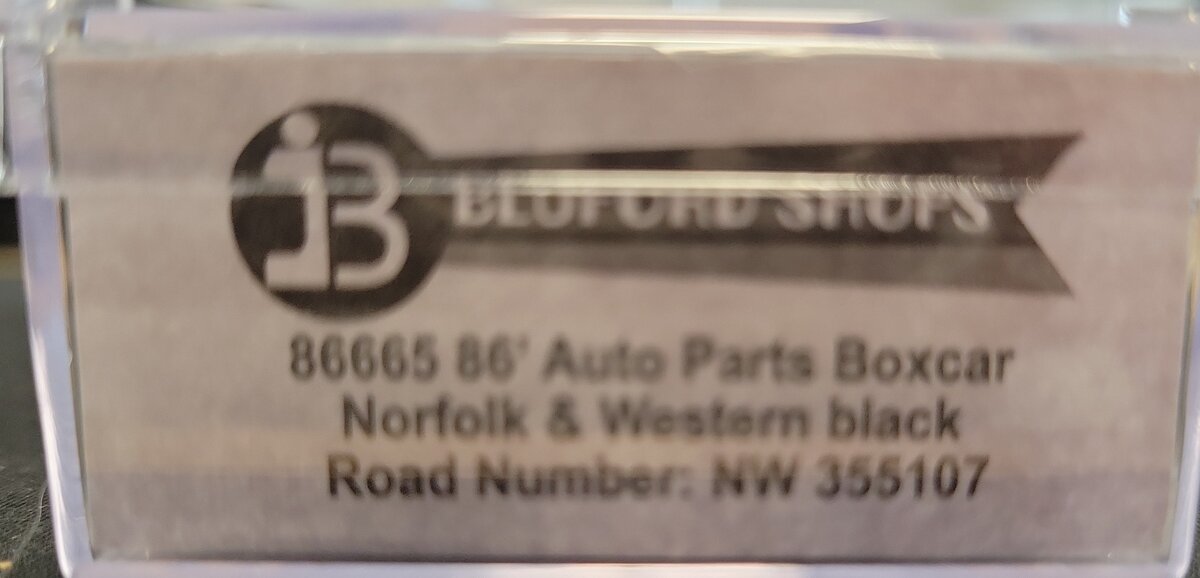 Bluford Shops 86665 N N&W Black PS 86' Auto Parts Double Door Boxcar #355107 LN/Box