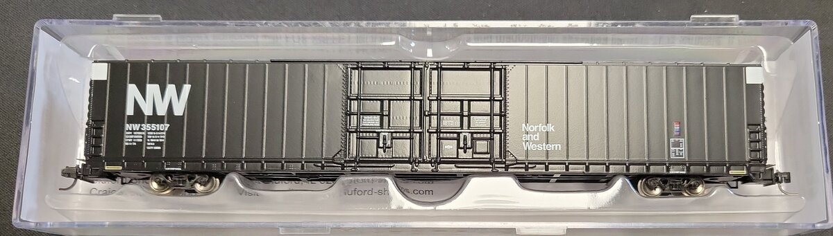 Bluford Shops 86665 N N&W Black PS 86' Auto Parts Double Door Boxcar #355107 LN/Box