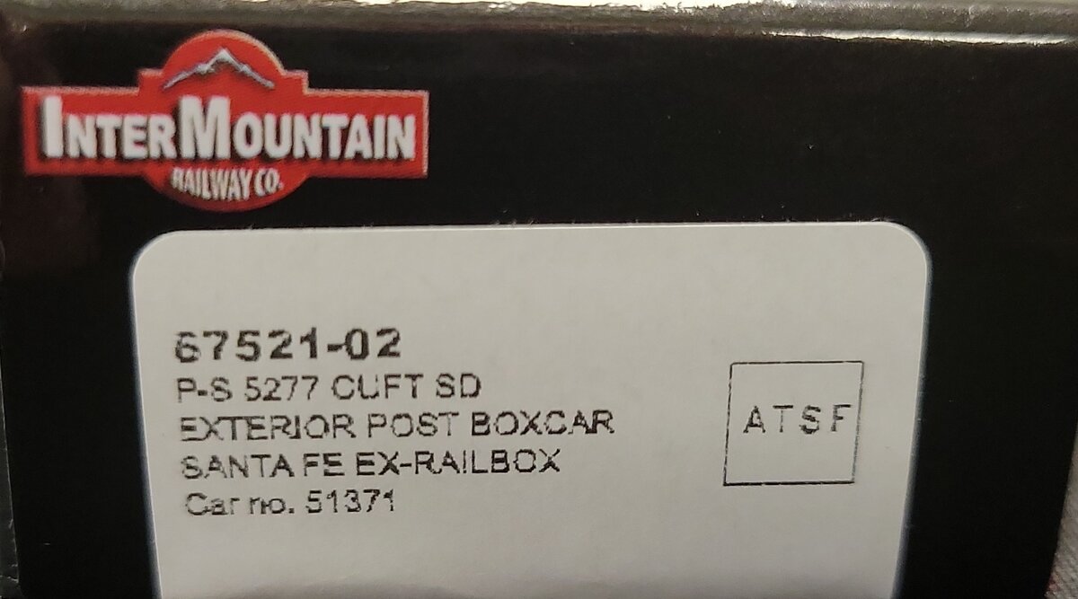 InterMountain 67521-02 N Scale ATSF Santa Fe Boxcar #51371 LN/Box