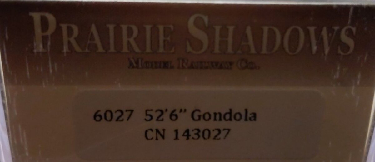 Prairie Shadows 6027 N Scale Canadian National 52'6" Gondola #143027 LN/Box