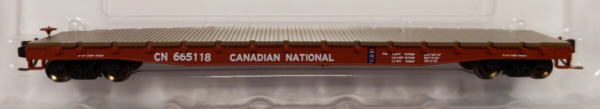 Wheels of Time 50128 N Canadian National 53'6'GP Flatcar #665118 LN/Box