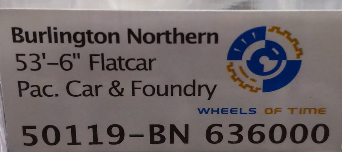 Wheels of Time 50119 N BN General Service Welded Fish Belly Flatcar #636000 LN/Box