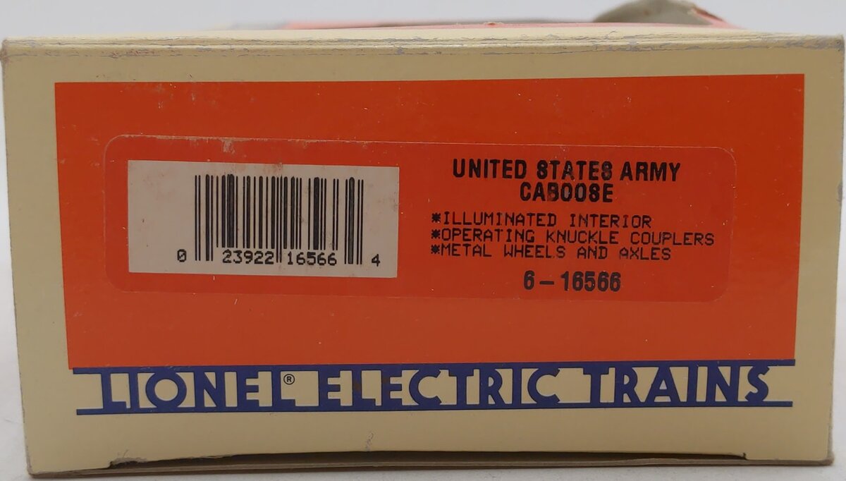 Lionel 6-16566 O Gauge United States Army Illuminated Caboose #907 LN/Box