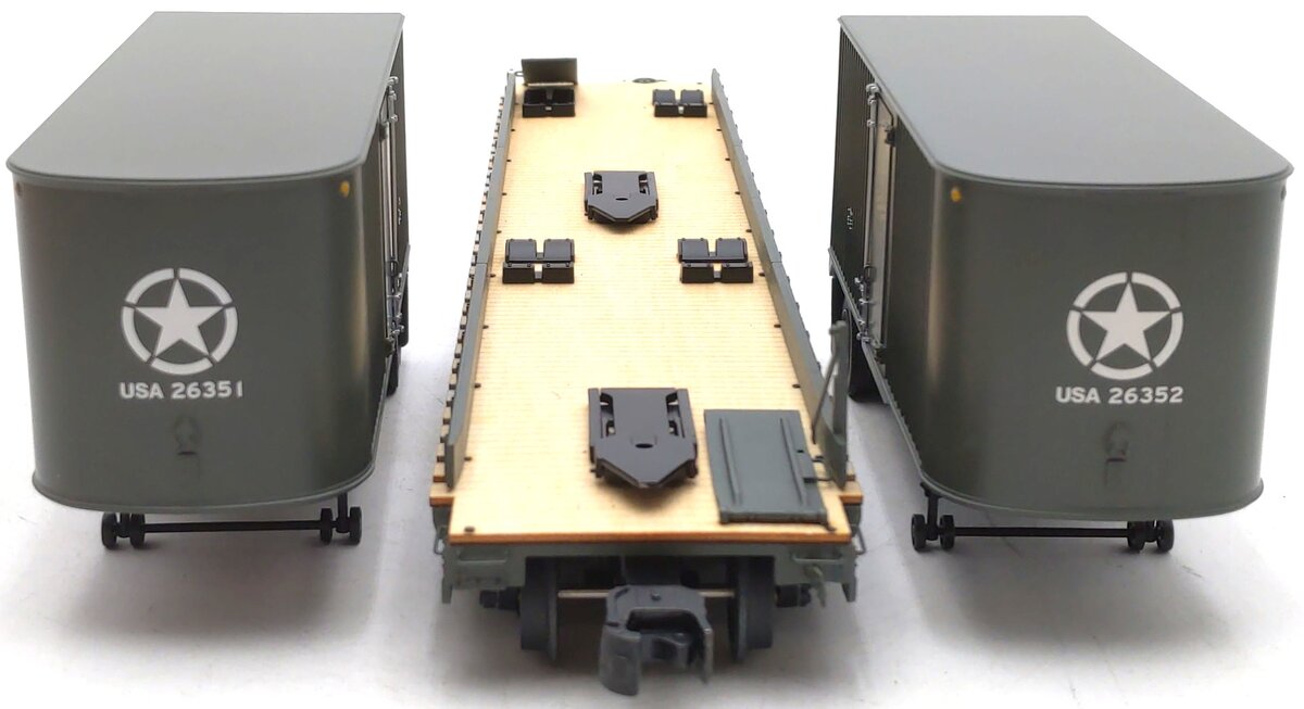 Lionel 2526350 O US Army TOFC Flatcar with 2 Trailers #39500 EX/Box