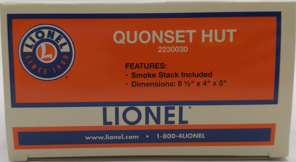 Lionel 2230030 O Scale Assembled W/Smoke Stack Quonset Hut