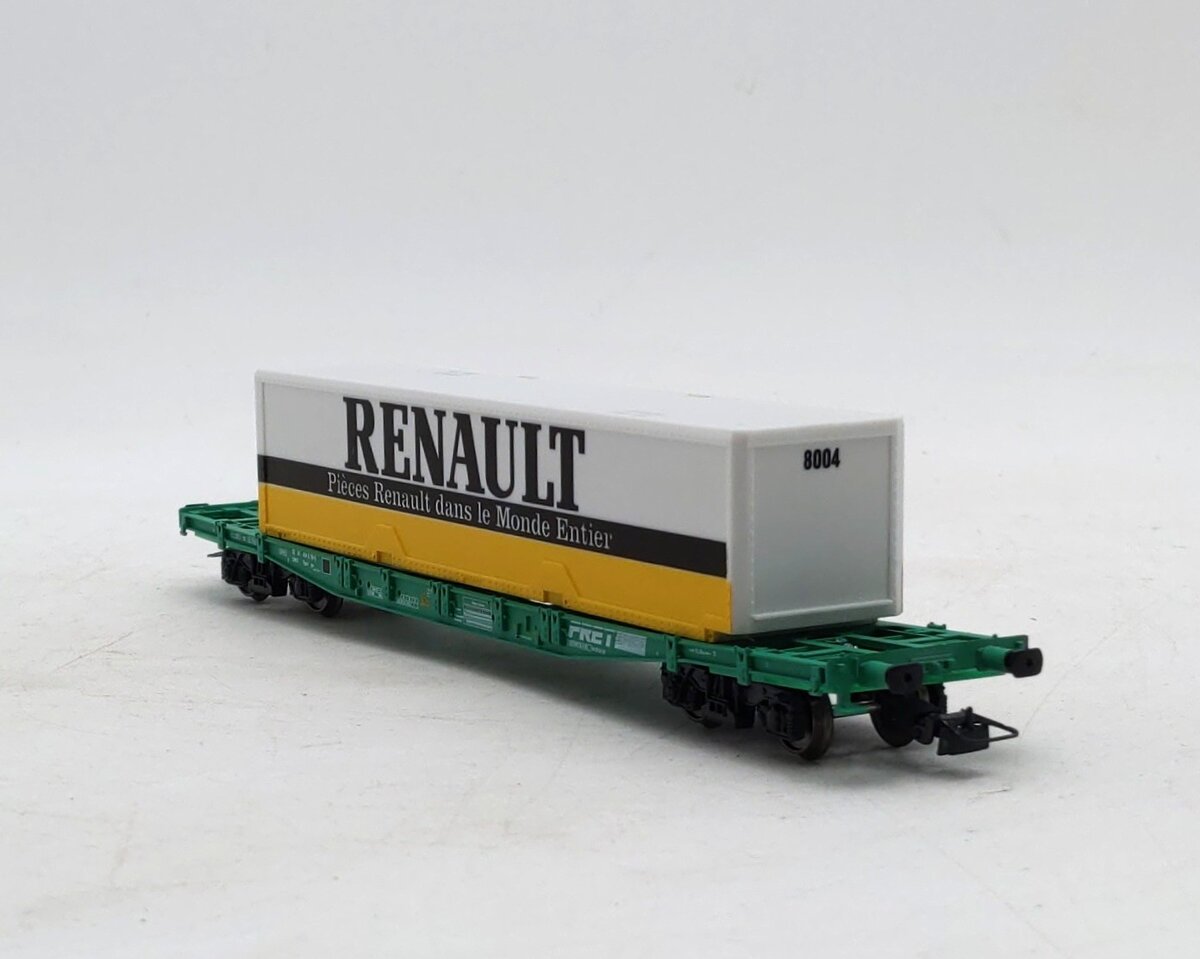 Jouef 627500 HO Scale French Railways SNCF Flat Car w/Renault Trailer LN/Box