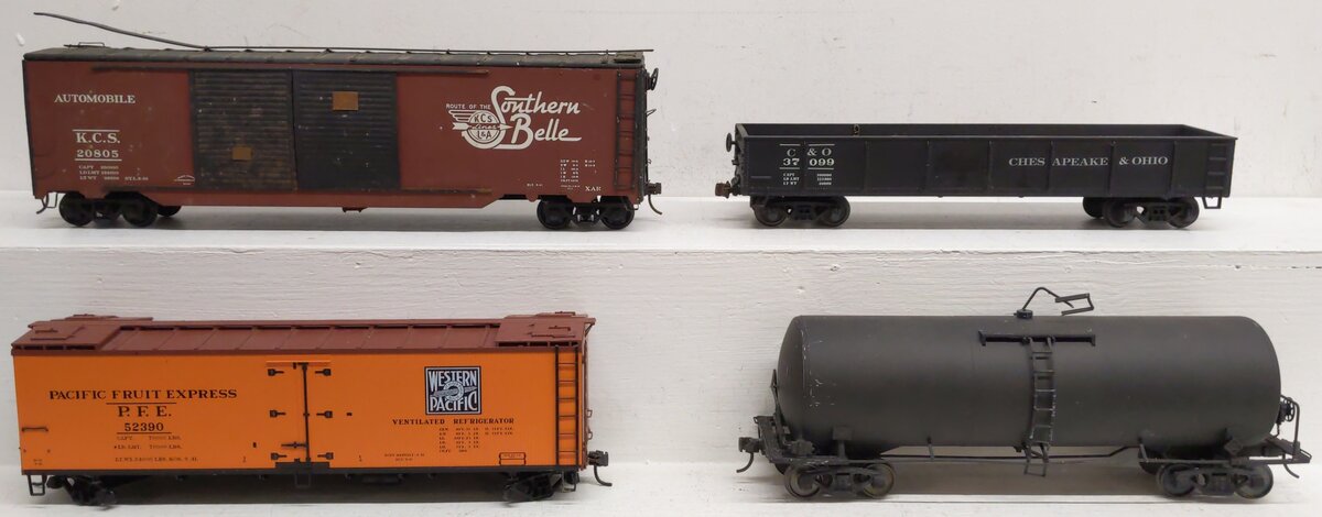 O Scale Assorted Freight Cars (4) 2-Rail: #37099, #52390, #20805, & Undecorated