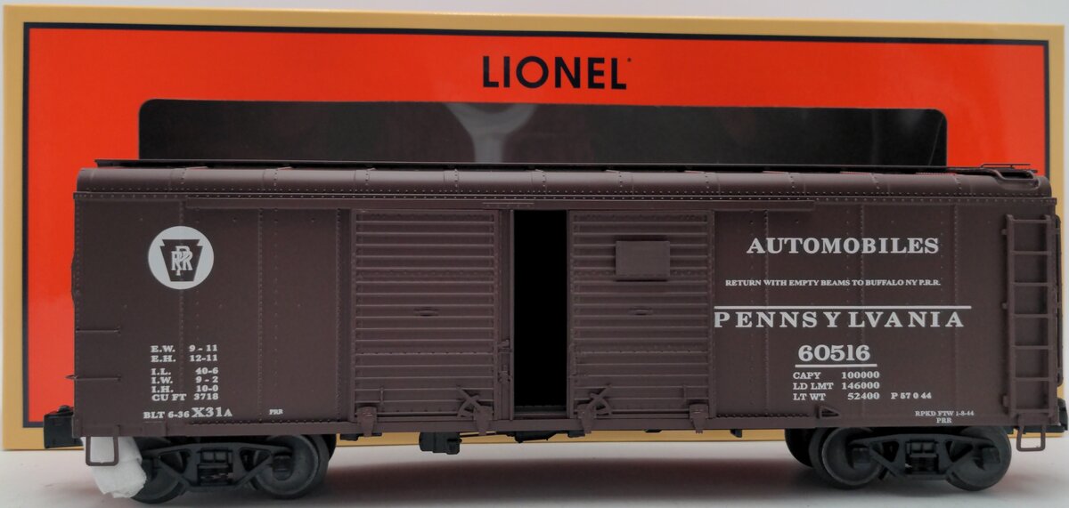 Lionel 6-17736 O Gauge Pennsylvania Railroad Round Roof Boxcar #60516 EX/Box