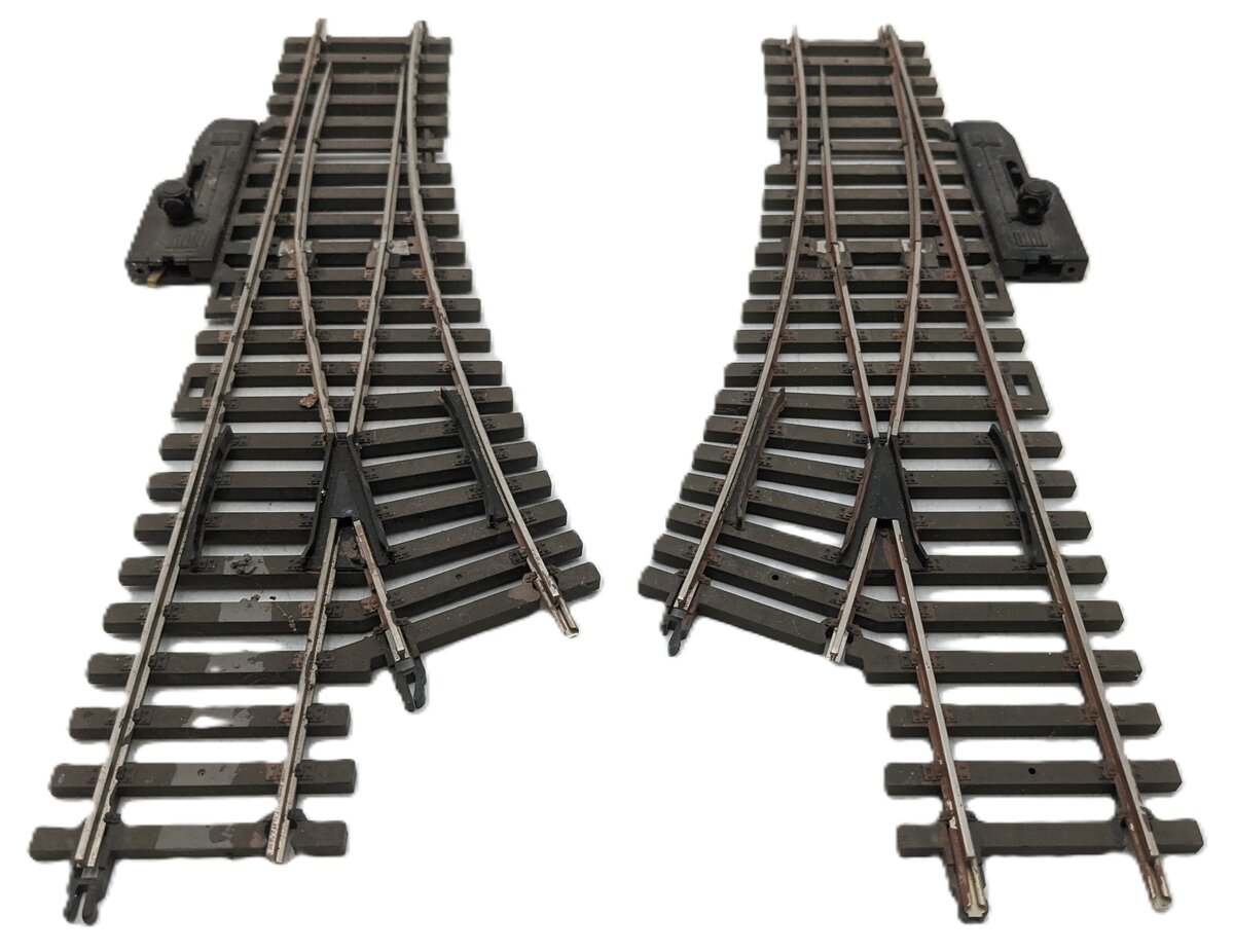Atlas 6023/6024 O Manual Left & Right Hand Switch Turnouts (2) - (2-Rail)