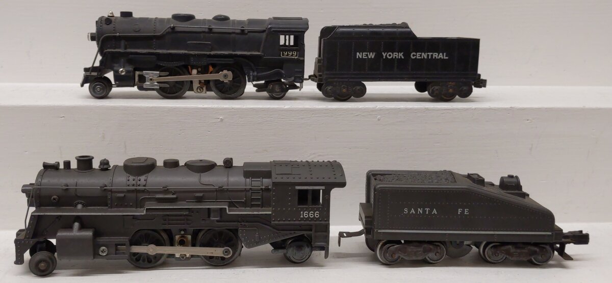 Marx Vintage O Steam Locomotives #1666 #999 [2] VG