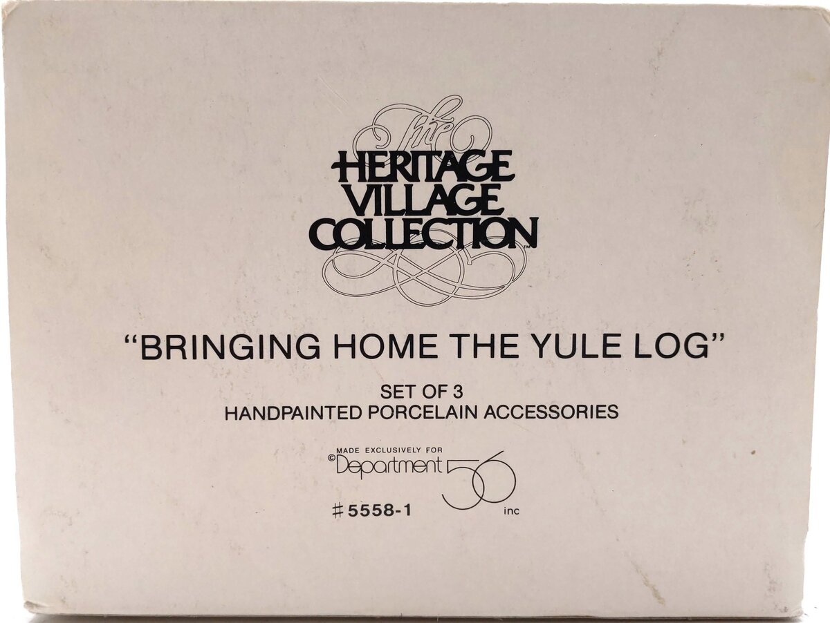 Dept 56 5558-1 "Bringing Home The Yule Log" Collectible Figure LN/Box