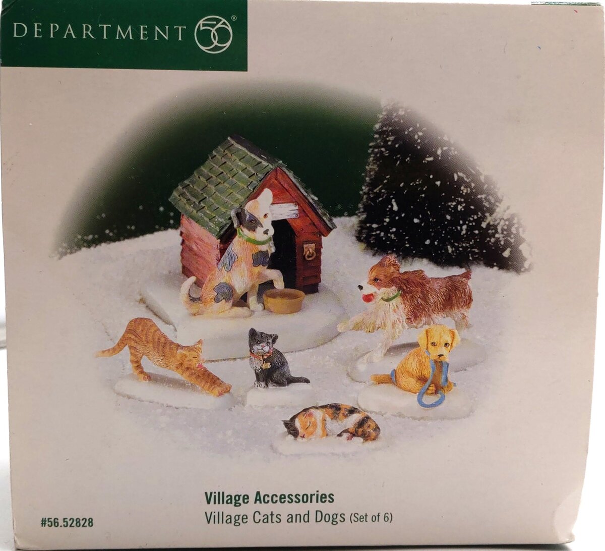 Dept 56 56.52828 Village Accessories Cats and Dogs LN/Box