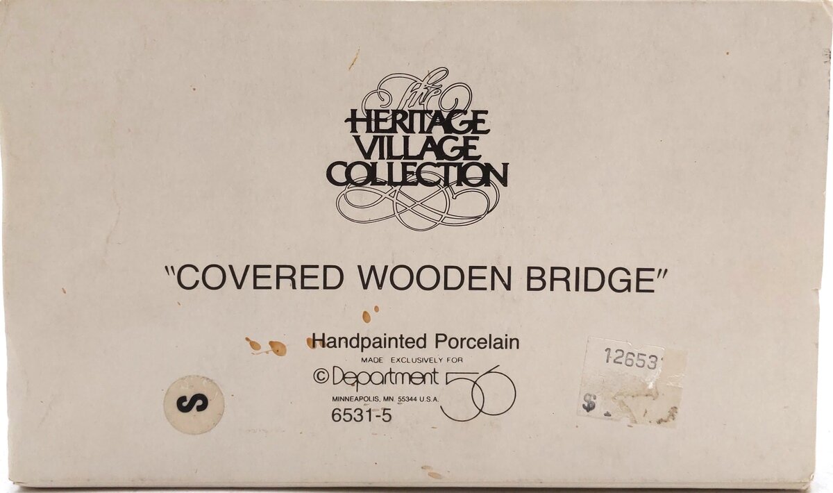 Dept 56 6531-5 The Heritage Village Collection "Covered Wooden Bridge" LN/Box