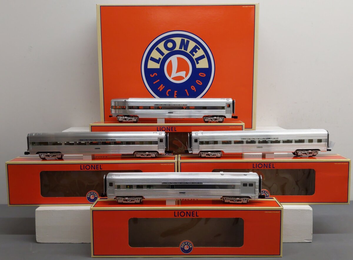Lionel 6-29144 O Gauge Santa Fe 4-Car Aluminum Passenger Set LN/Box