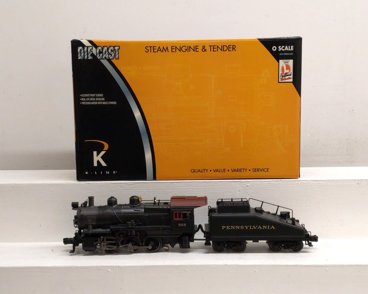 K-Line K3480-0001 O Gauge Pennsylvania 0-6-0 B6 Steam Switcher #505 w/Railsounds EX/Box