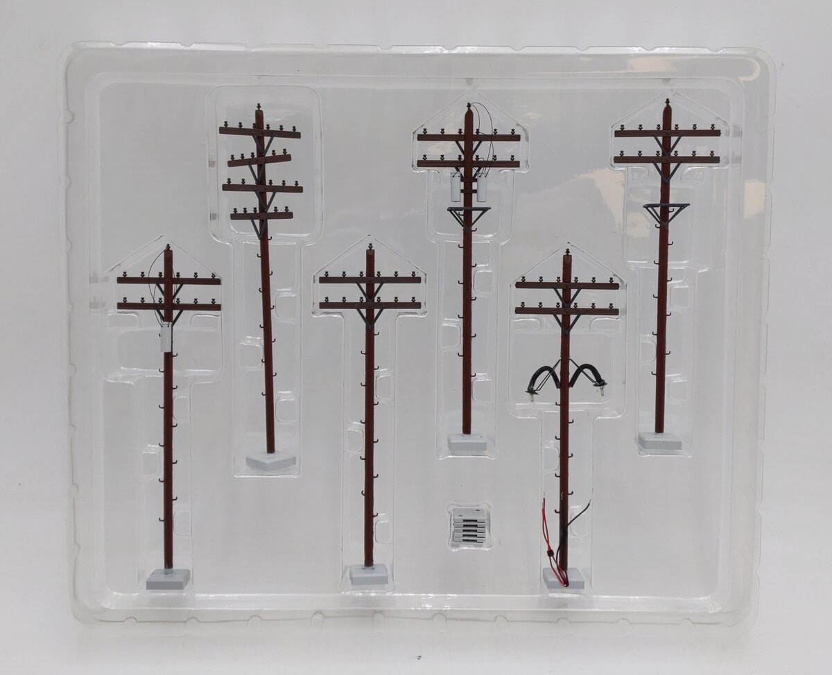 American Flyer 6-49872 S Scale Telephone Poles (Pack of 6) LN/Box