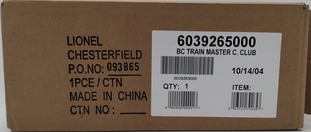 Lionel 6-39265 Century Club II Train Master Boxcar LN/Box