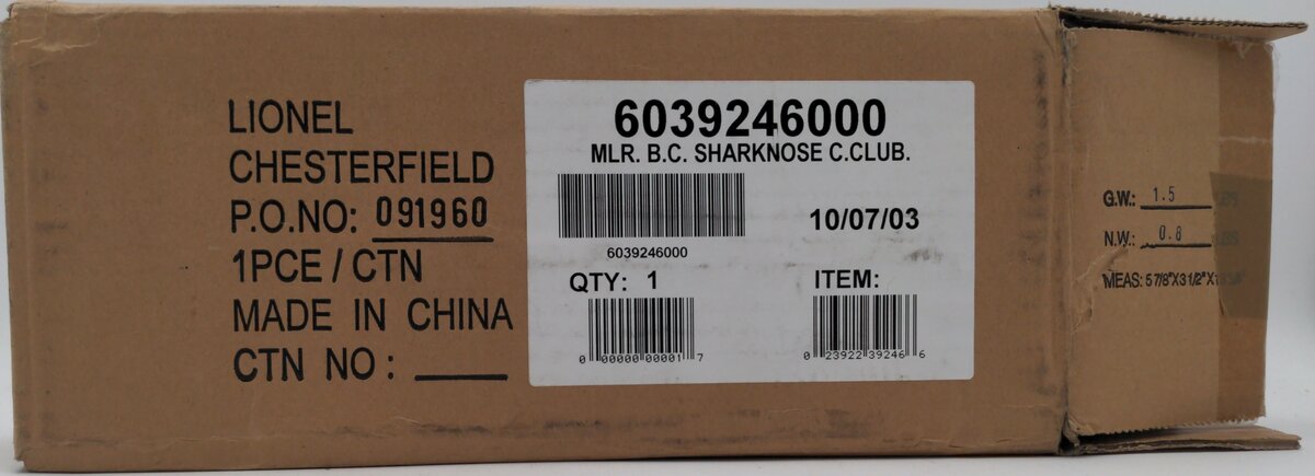 Lionel 6-39246 O PRR Century Club ll Sharknose Boxcar LN/Box