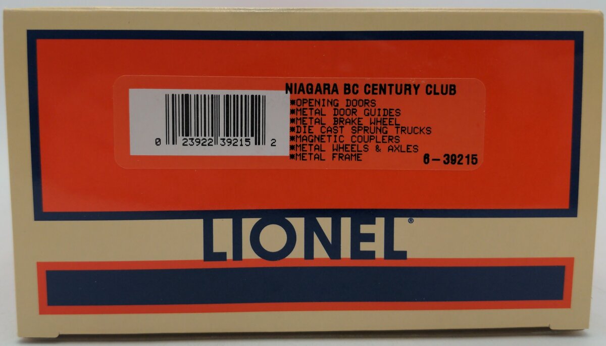 Lionel 6-39215 O New York Central Niagara BC Century Club Boxcar LN/Box