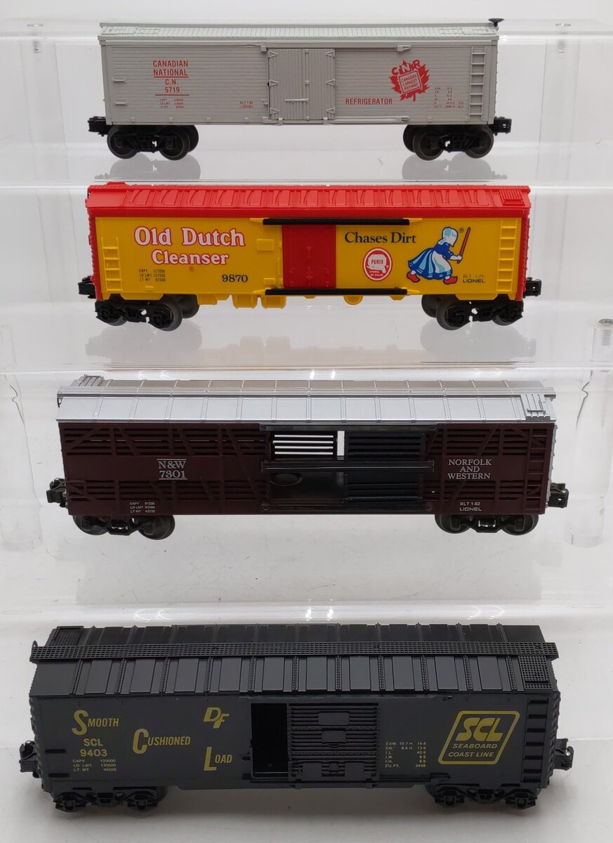 Lionel O Gauge Freight Cars #9403,7301,9870,5719 [4] VG/Box