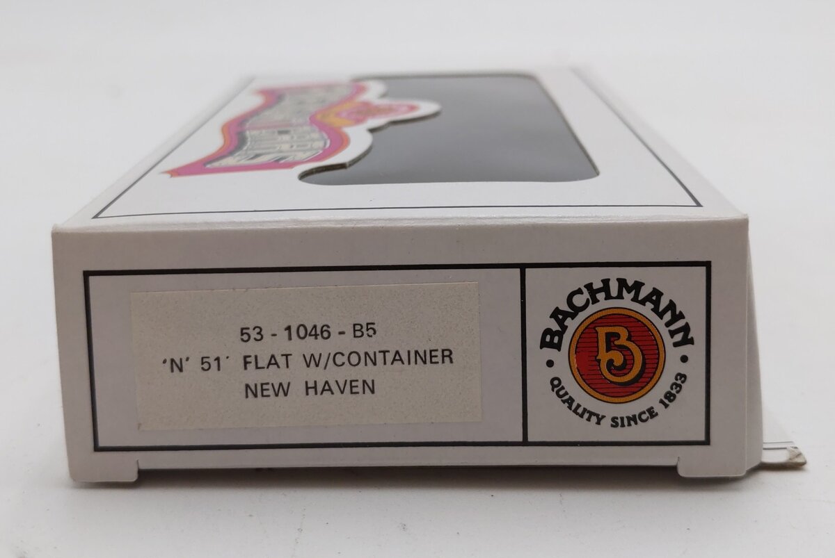 Bachmann 53-1046-B5 N Scale New Haven 51' Flat Car with Container NIB