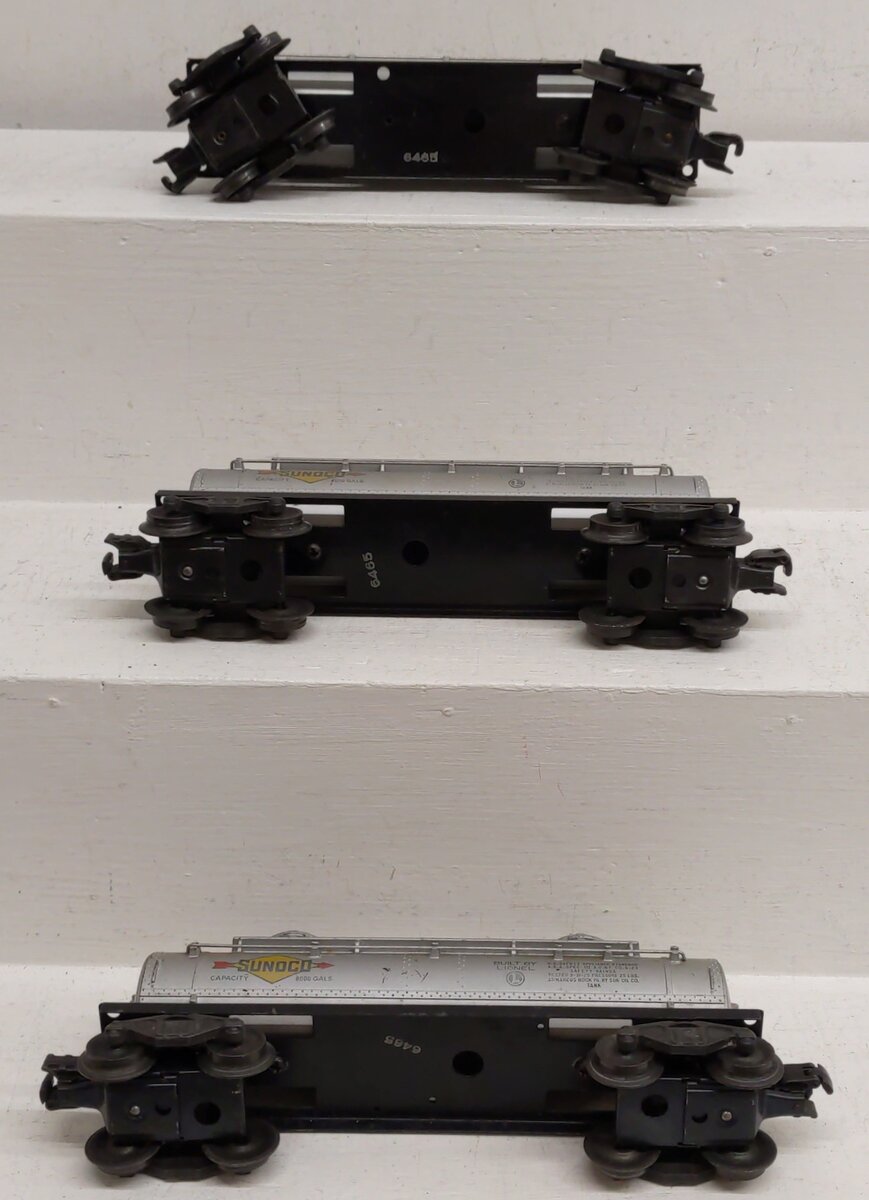 Lionel 6465 O Gauge Sunoco Vintage Postwar Tank Cars (3) VG