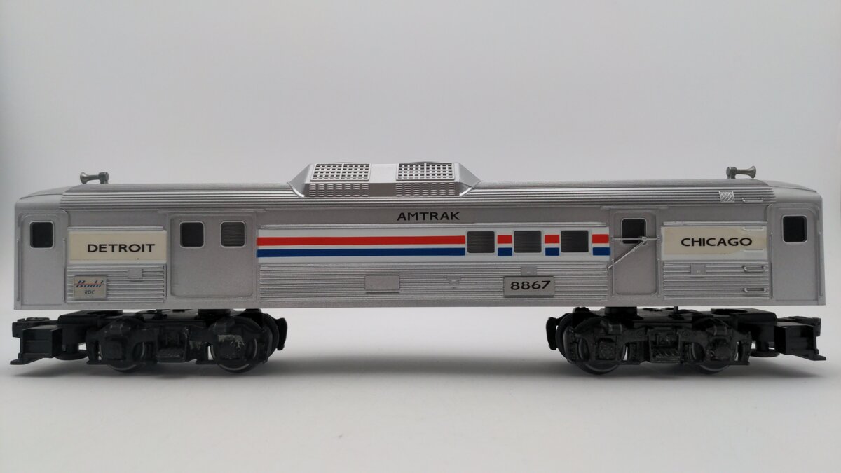 Lionel O Gauge CUSTOM Amtrak/Detroit/Chicago Combo Car #8867