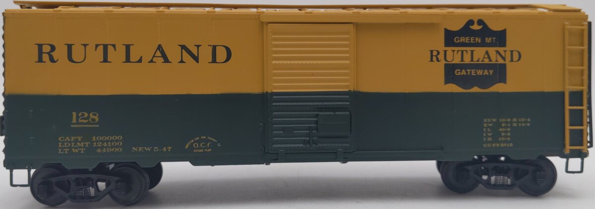 American Models 122 S Scale Rutland Boxcar #128 EX/Box