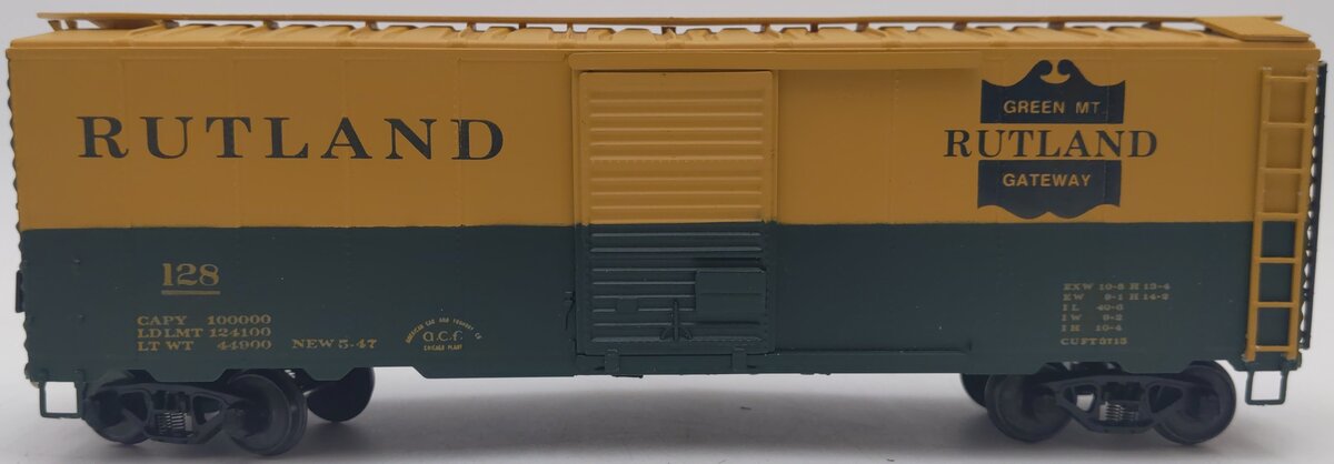 American Models 122 S Scale Rutland Boxcar #128 EX/Box