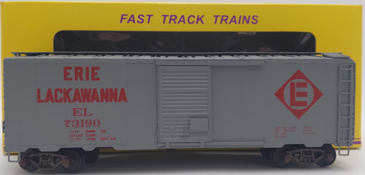American Models 1134 S Scale Erie Lackawanna 40' Boxcar w/ Scale Wheels #73190 EX/Box