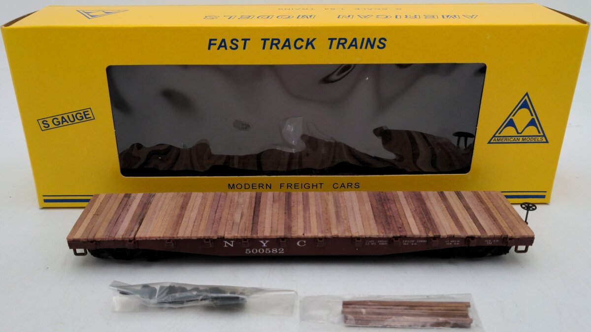 American Models 6013 S Scale New York Central 46' Flat Car #500582 EX/Box