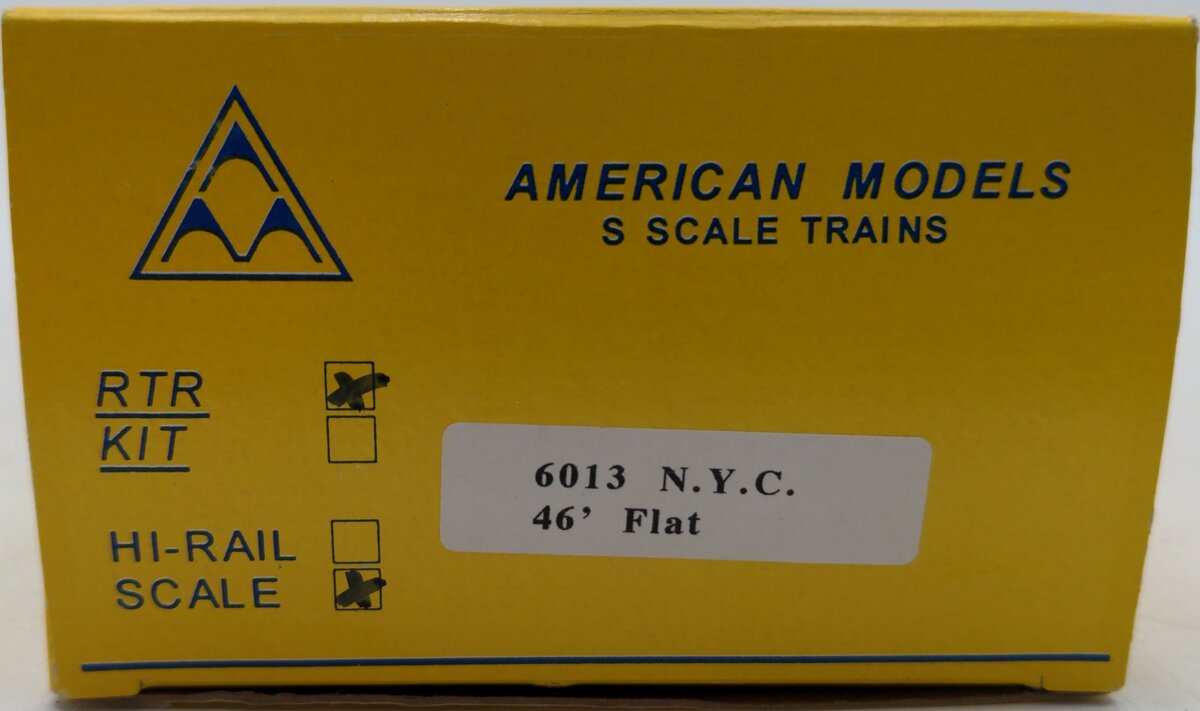 American Models 6013 S Scale New York Central 46' Flat Car #500582 EX/Box