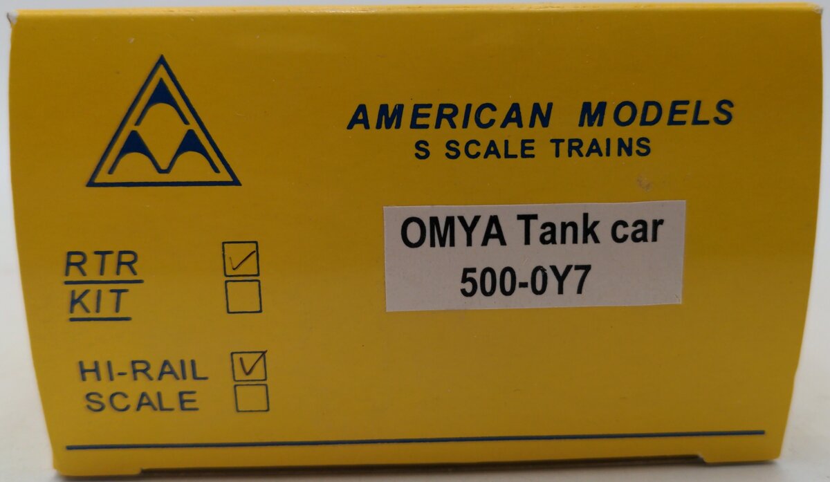 American Models 500-0Y7 S Gauge SHPX OMYA Tank Car #206085 EX/Box