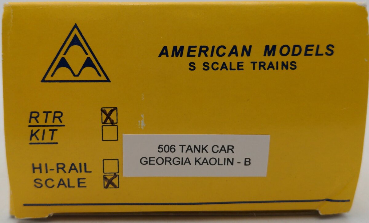 American Models 506 S Scale Georgia Kaolin Tank Car #78581 EX/Box