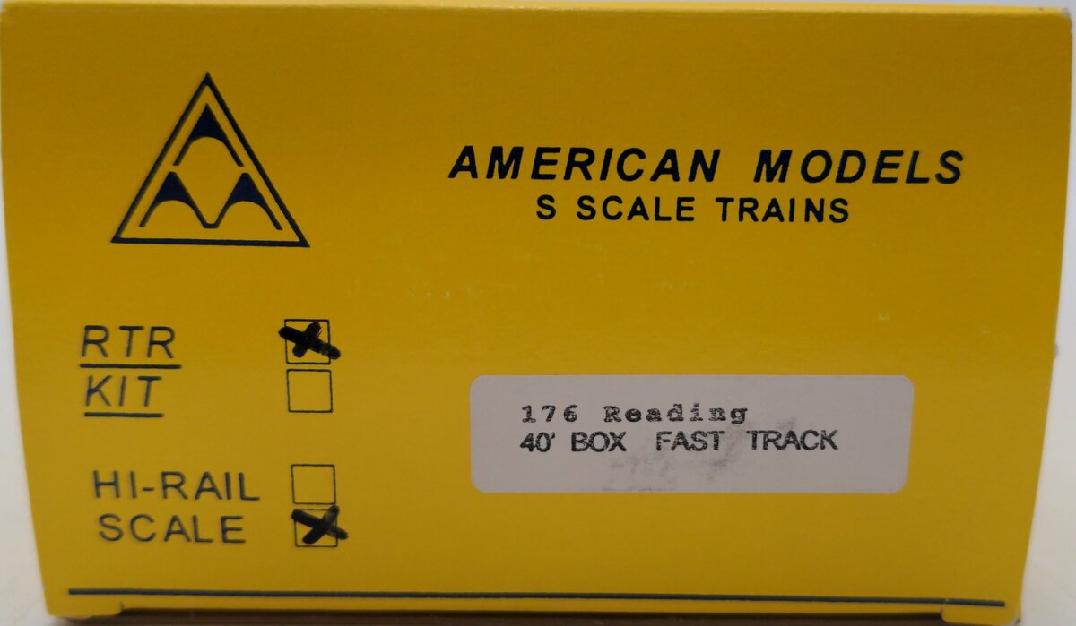 American Models 176 S Gauge Reading Box Car #104276 [Hi Rail] EX/Box