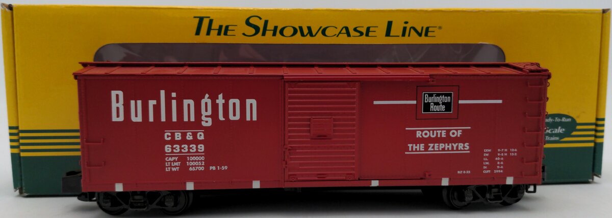 S-Helper Service 01019 S Scale Burlington Route 40' Steel Re-Built Boxcar #63339 EX/Box