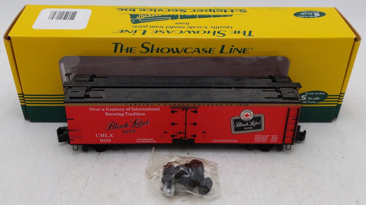 S-Helper 01830 S Guage Carling Black Label Reefer #809 EX/Box