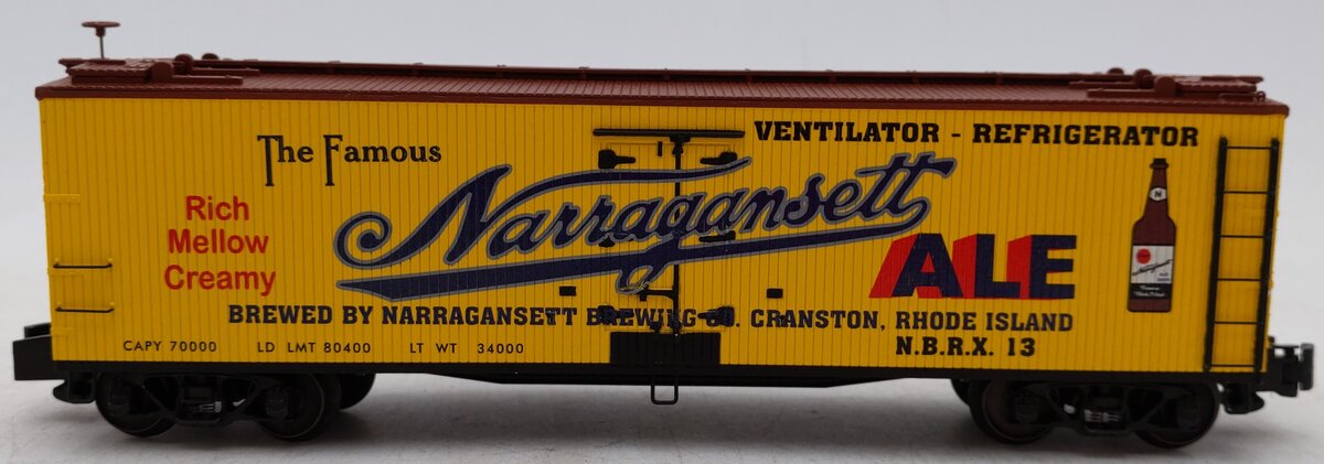 S-Helper 00527 S Gauge Narragansett Ale 40' Wooden Billboard Reefer #13 EX/Box