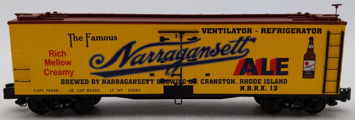 S-Helper 00527 S Gauge Narragansett Ale 40' Wooden Billboard Reefer #13 EX/Box